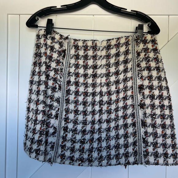 Veronica Beard Brown and White Mini Pencil Skirt - Picture 4 of 6